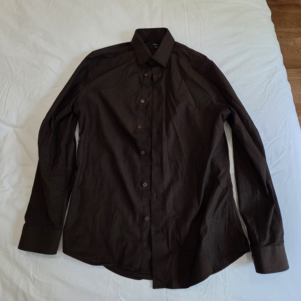 Express Men's Dark Brown Dress Shirt